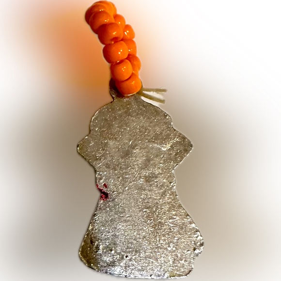 VTG VAMPIRE DRACULA BEADED RING CHARM HALLOWEEN JEWELRY HANG ON NECKLACE CORD .5 - Picture 3 of 7